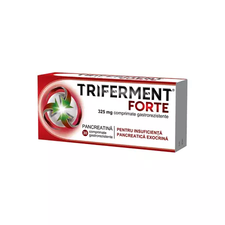 Afecțiuni digestive - Triferment forte 325 mg * 30 comprimate gastrorezistente, clinicafarm.ro