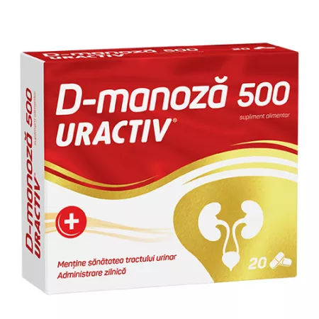 Sănătatea sistemului urinar - Uractiv D-Manoza 500 mg * 20 capsule , clinicafarm.ro