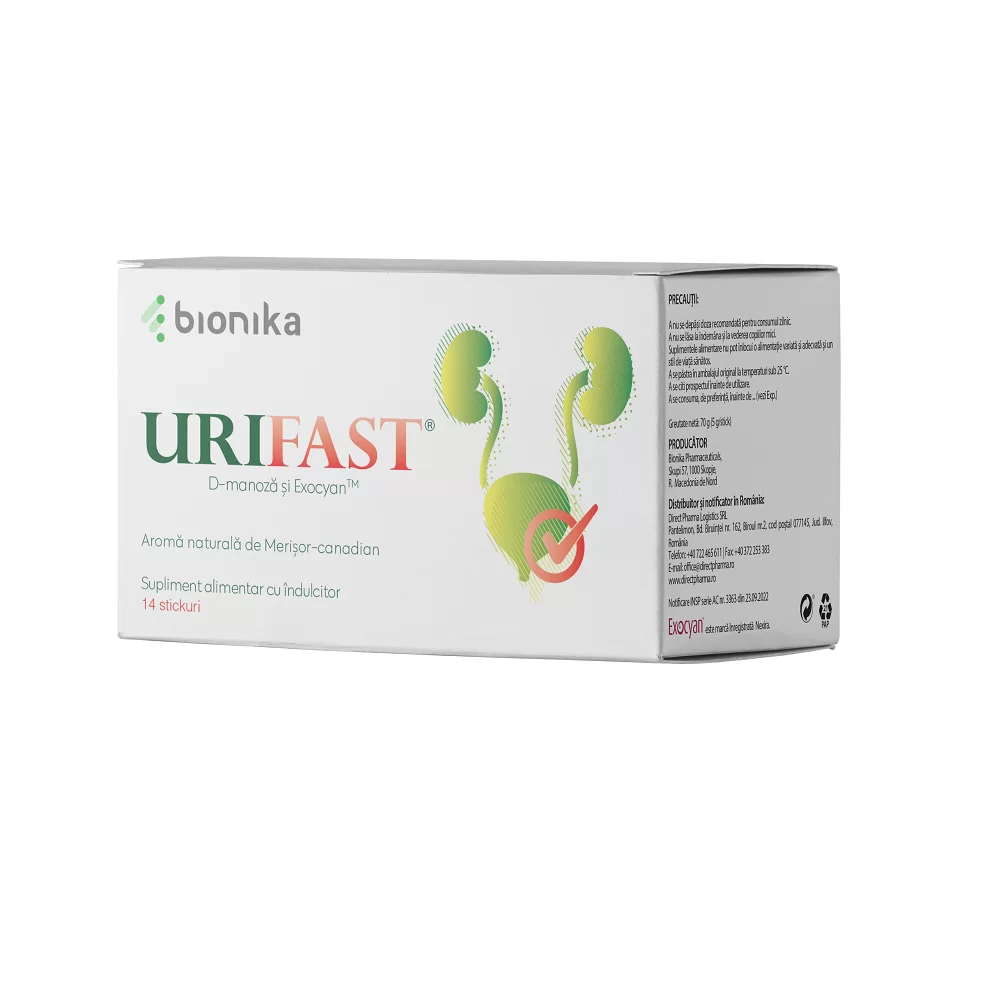 Sănătatea sistemului urinar - Urifast * 14 plicuri, clinicafarm.ro