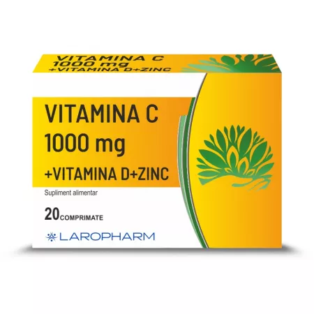Vitamine și minerale - Vitamina C 1000 mg + vitamina D și ZN * 20 comprimate, clinicafarm.ro