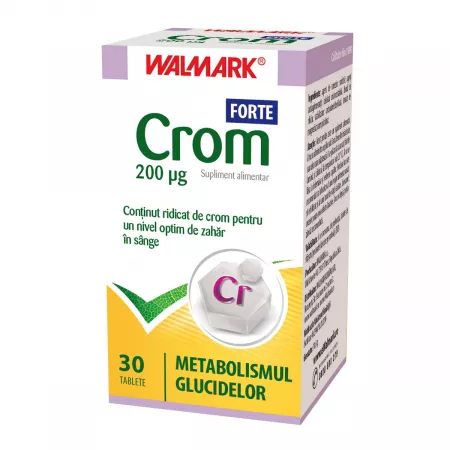 Vitamine și minerale - Crom forte 200 mg * 30 tablete, clinicafarm.ro