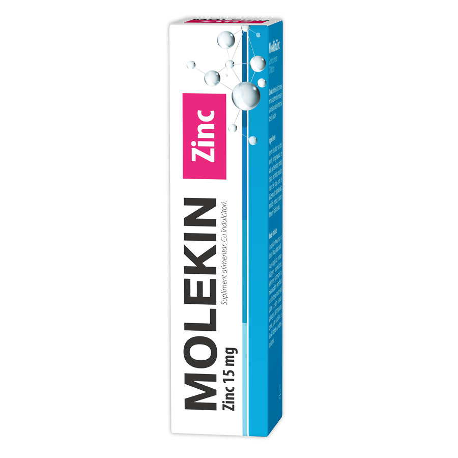 Suplimente alimentare - Molekin Zinc 15 mg * 20 comprimate efervescente, clinicafarm.ro
