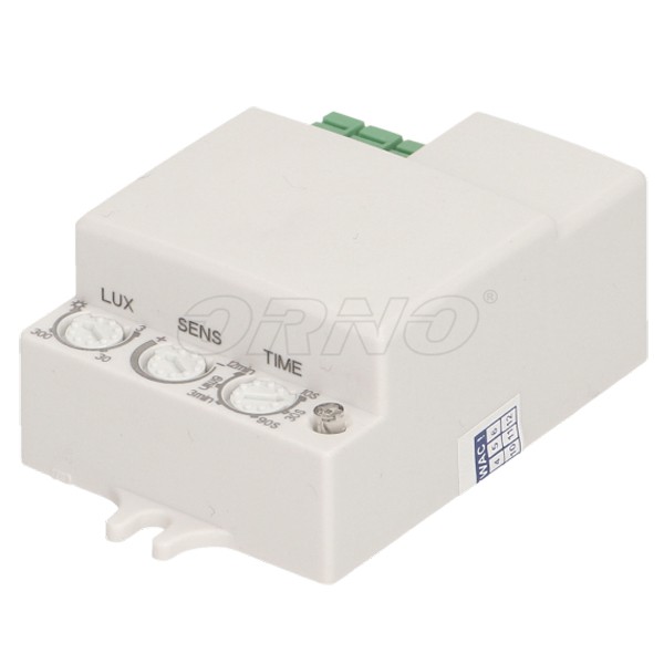 Mini senzor de miscare ORNO OR-CR-214, unghi detectie 180°/360°, 1200W, 230V, IP20, alb