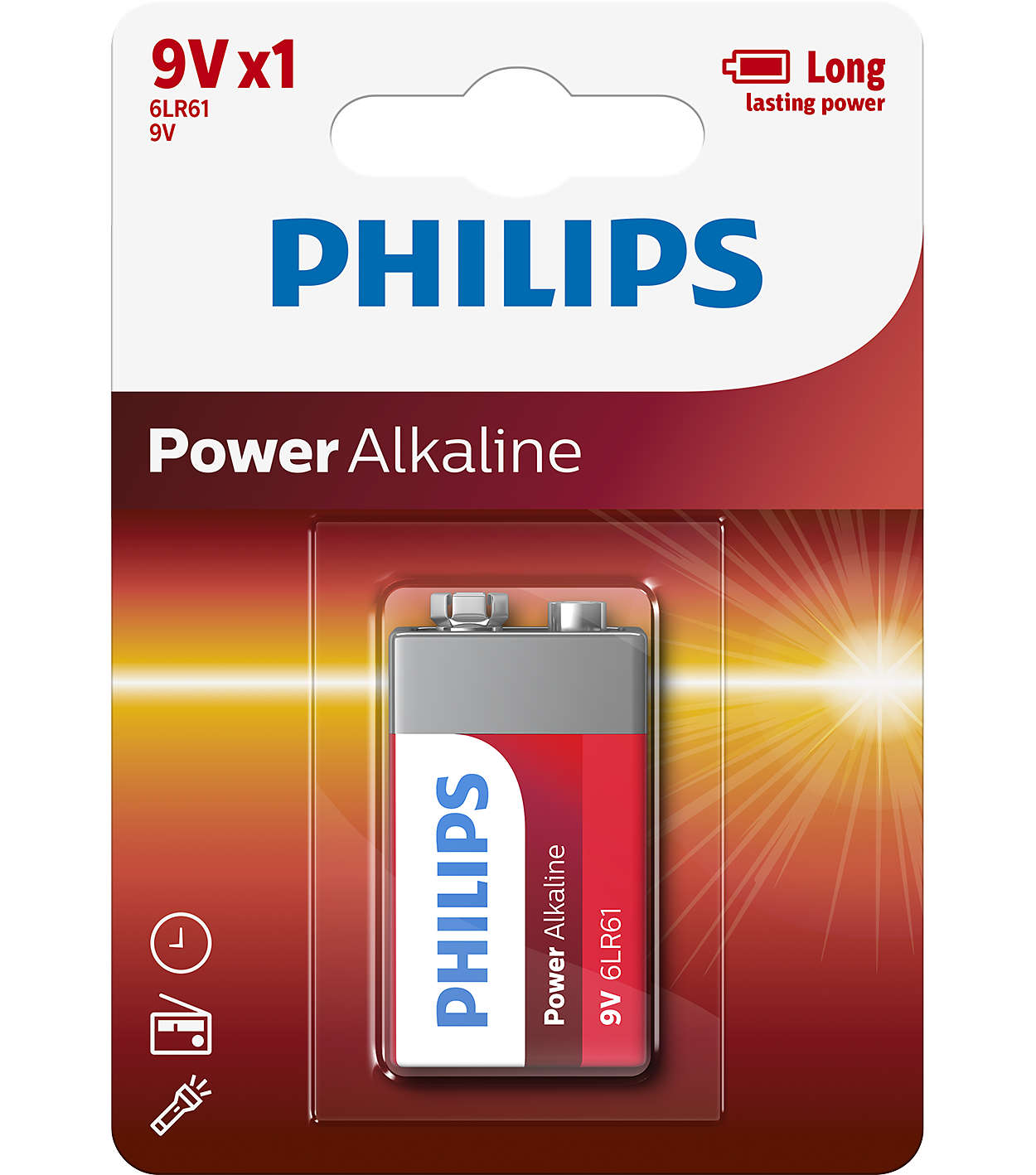Baterie Philips Power Alkaline 9V 1-blister