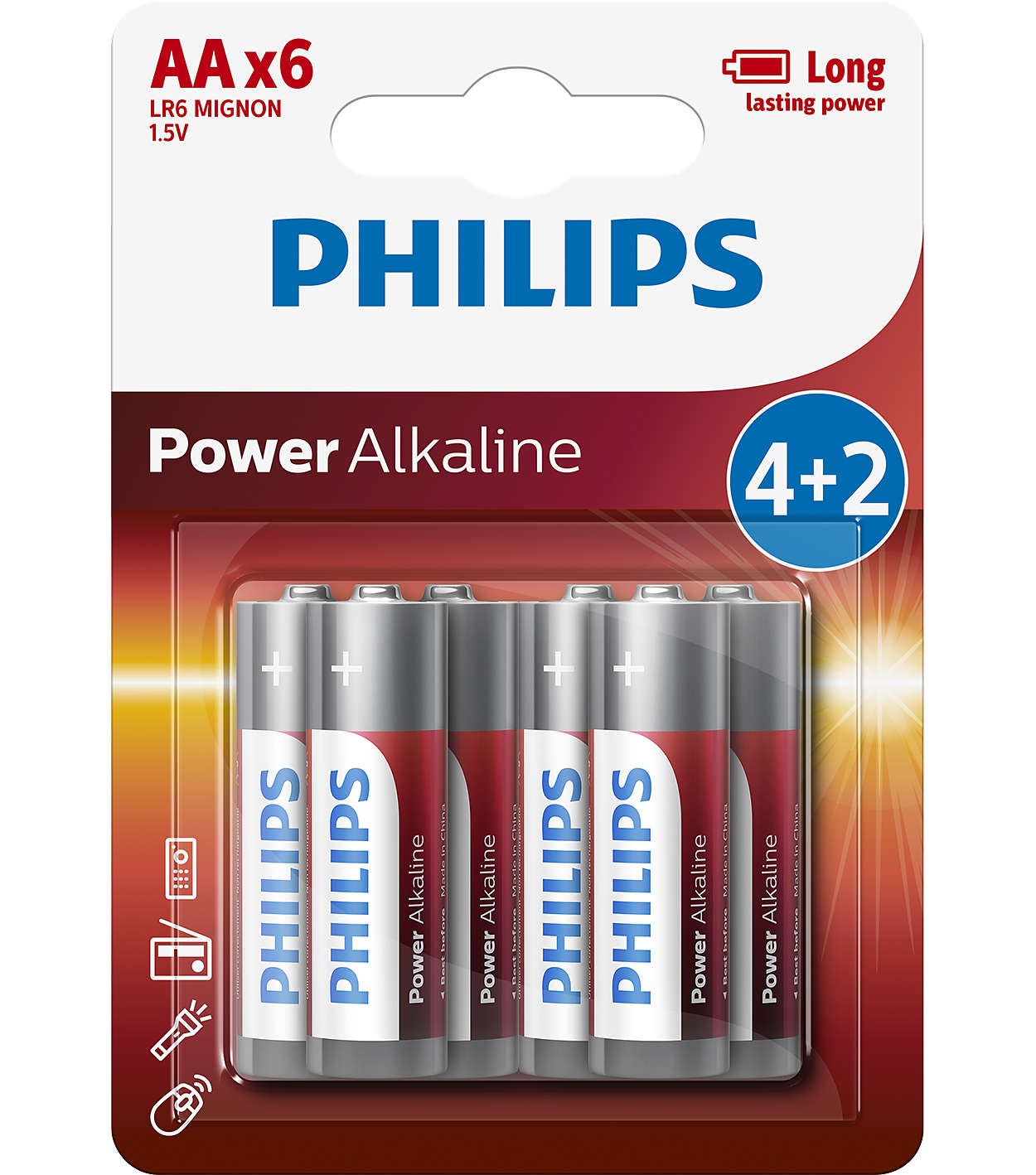 Baterii Philips Power Alkaline AA 4+2-blister PROMO