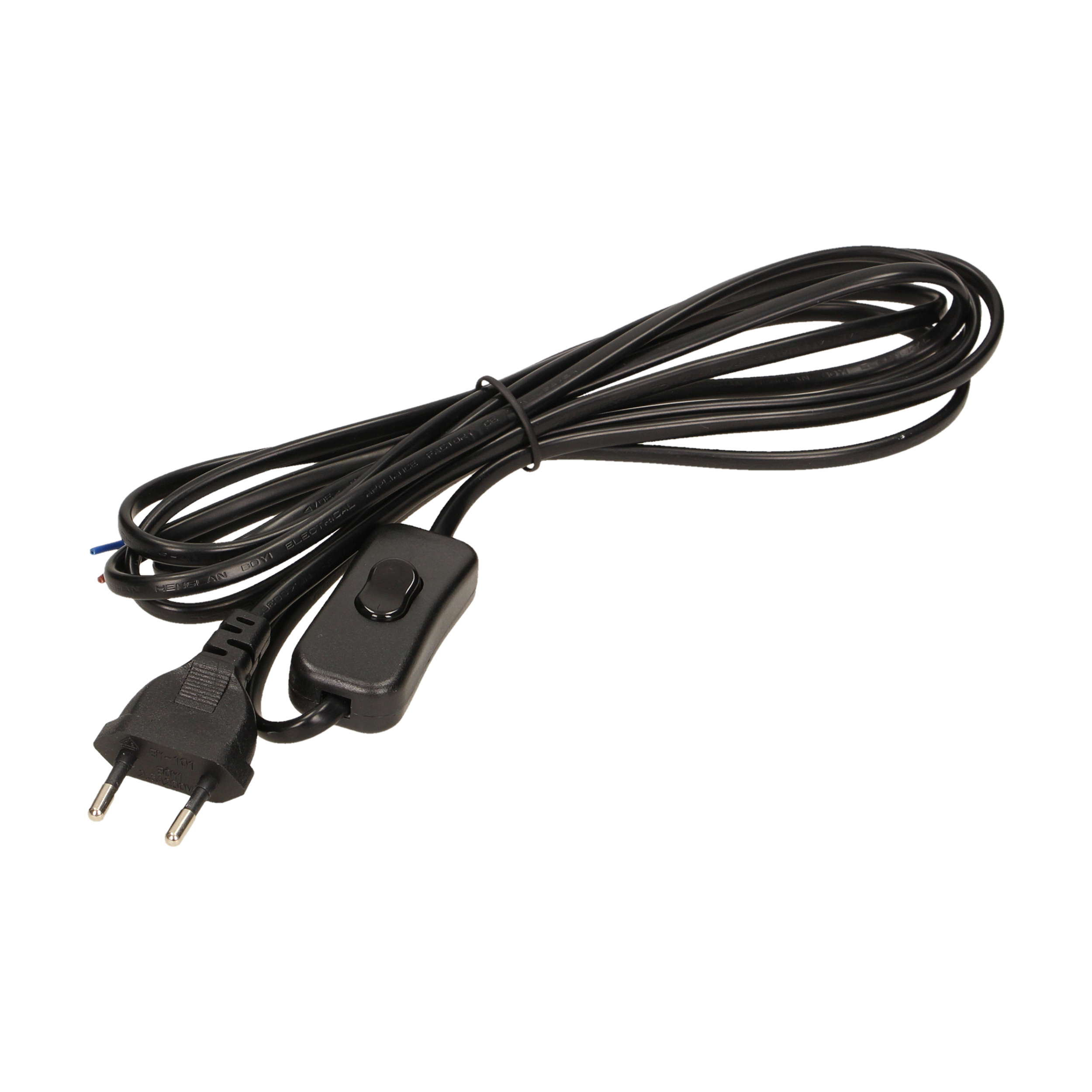Cablu de alimentare cu comutator ORNO OR-AE-1394/B, stecher plat, cablu 3 m, 230V, 16A, negru