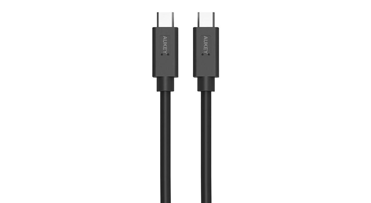 Cablu de date/incarcare USB -C - USB-C Aukey CB-C2, lungime 0.9 m, negru