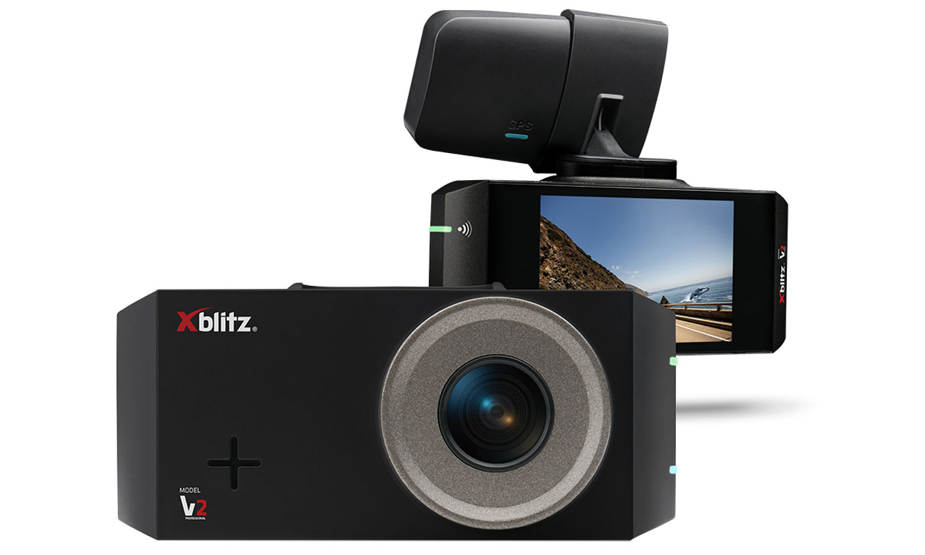 Camera auto DVR Xblitz V2 Professional, Full HD, unghi de filmare 150°, senzor G, Wi-Fi, GPS, suport magnetic, touchscreen, Negru