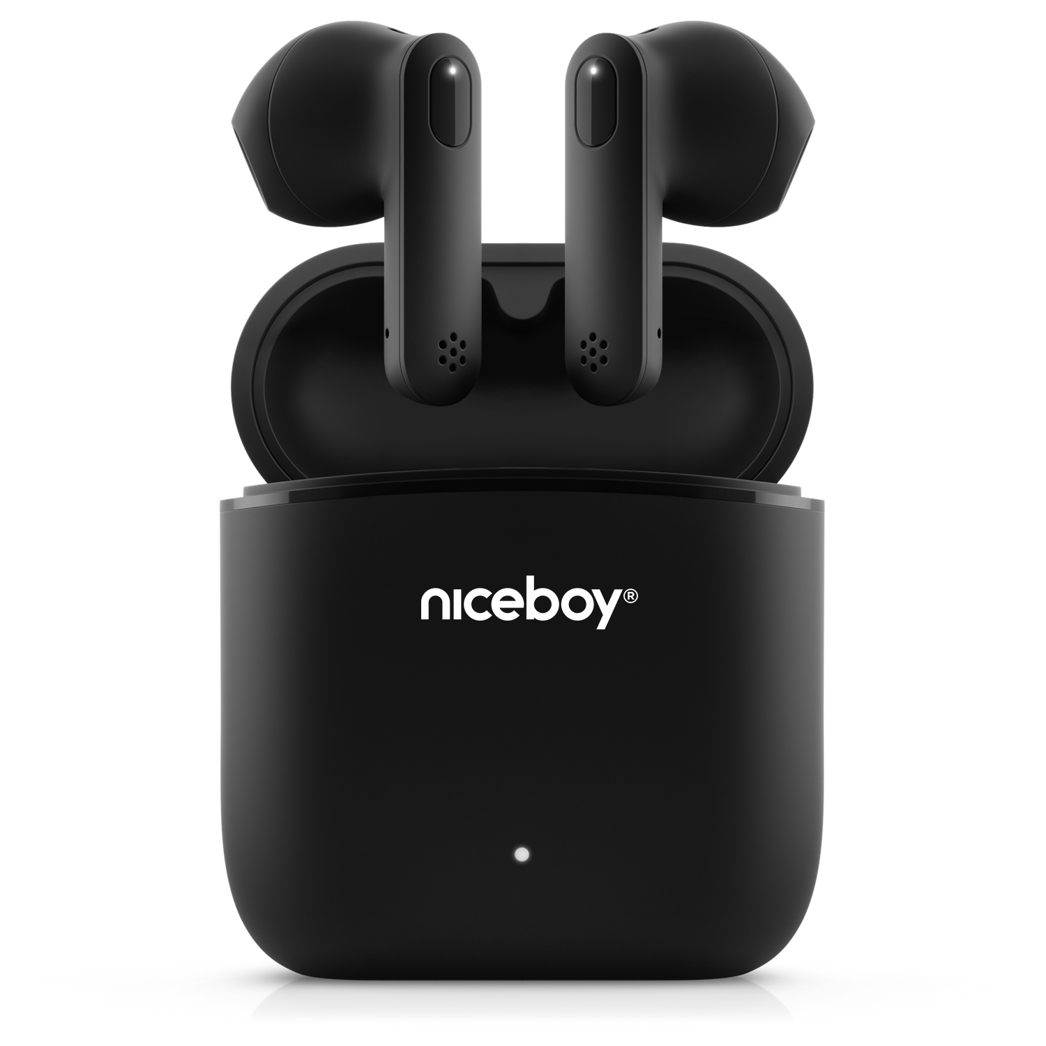 Casti audio in-ear Niceboy HIVE Beans, True Wireless, Bluetooth 5.0, Microfon, asistent vocal, control tactil, IPX4, autonomie de pana la 20 ore, negru
