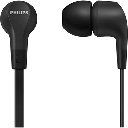 Casti in-ear cu microfon Philips TAE1105BK/00, cablu 1.2 m, telecomanda, asistent vocal, negru