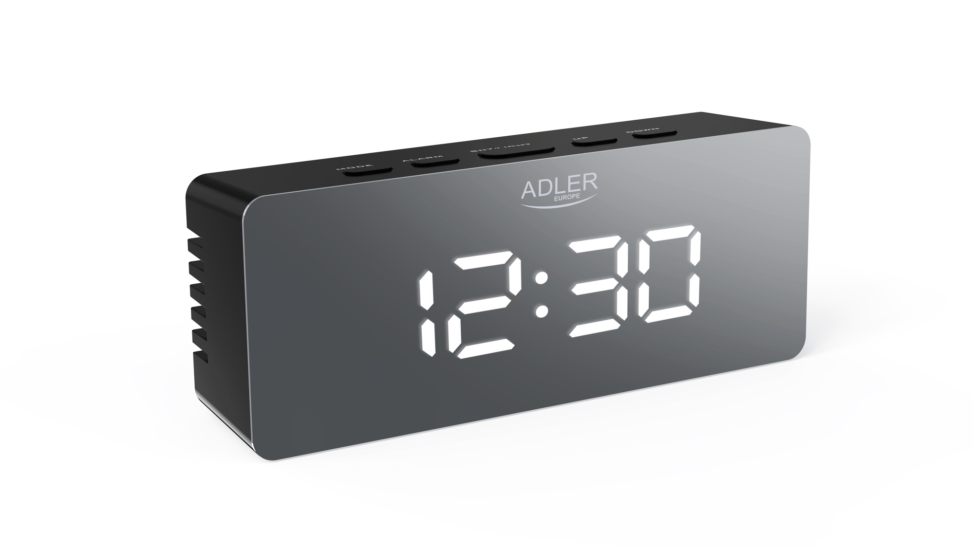 Ceas cu alarma digital Adler AD 1189b, efect oglinda, temperatura, LED, negru