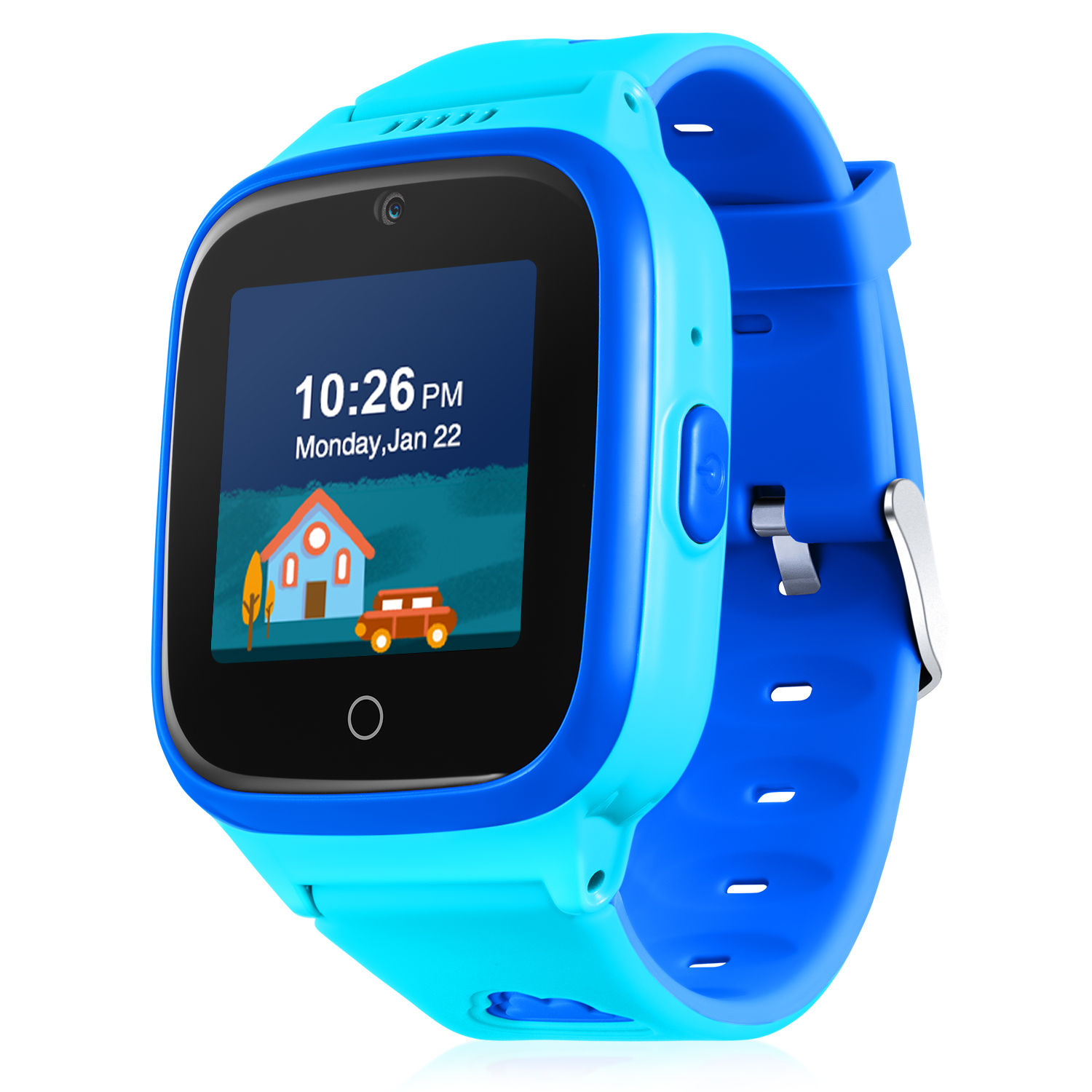Ceas smartwatch Niceboy Watch Kids Patrol, GPS, SIM, WiFi, SOS, apeluri video, aplicatie mobila, albastru