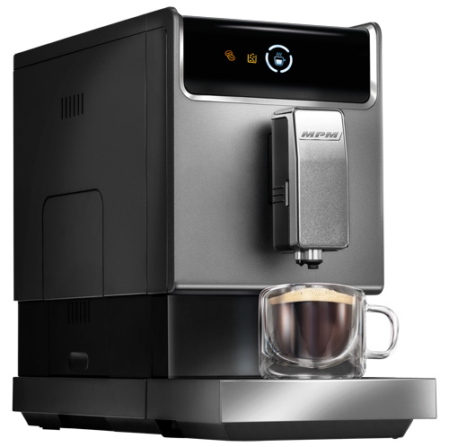 Espressor de cafea MPM MKW-10M, 1470W, 19 bari, sistem Thermoblock, 1.1 litri, 3 programe automate, panou control tactil, rasnita otel