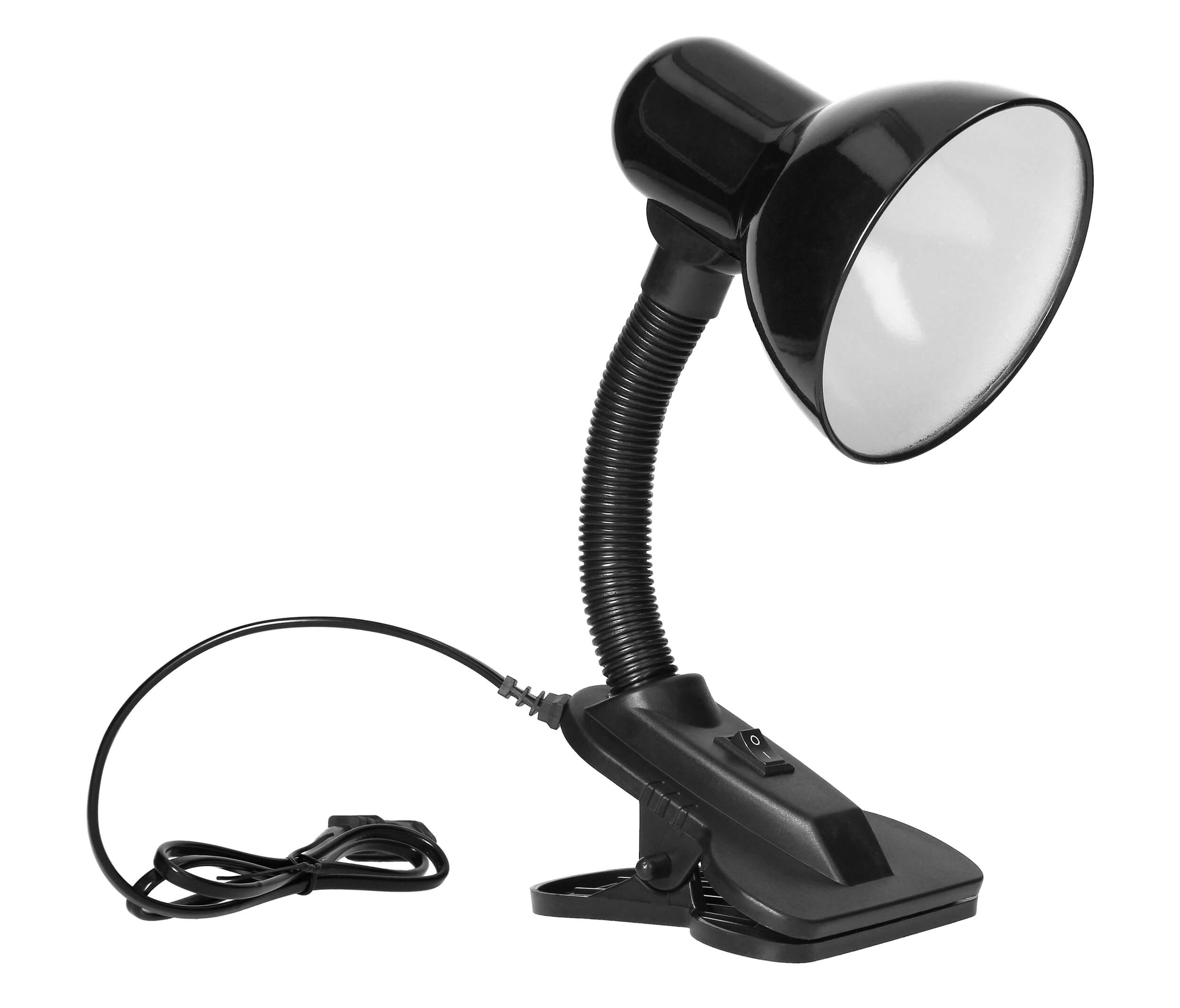 Lampa de birou VIRONE LATSA DL-3/B, E27, 40 W, IP20, brat flexibil cu clema, cablu 1 m, otel + plastic, negru
