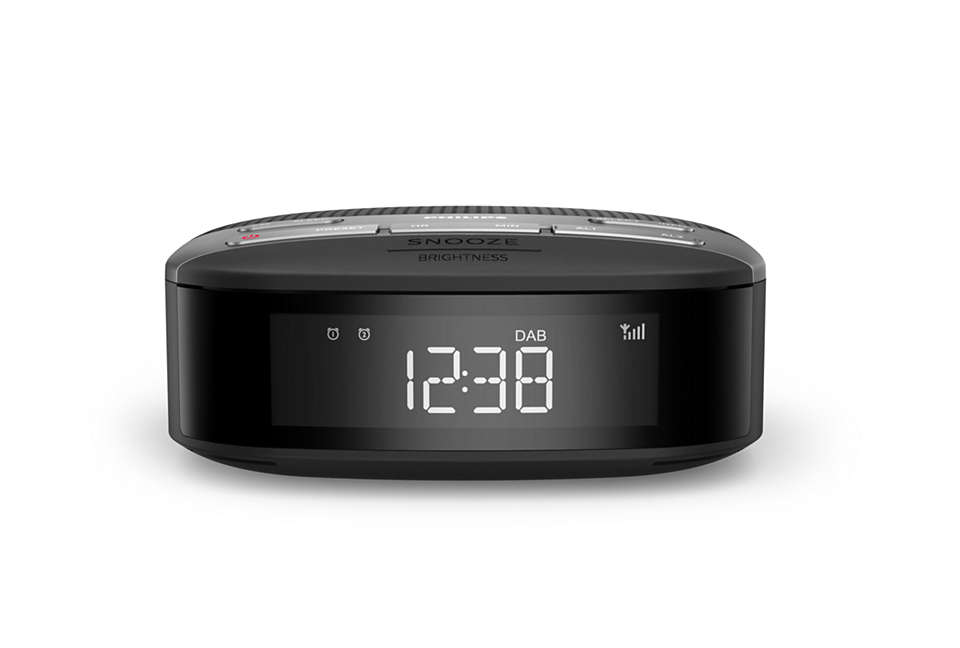 Radio cu ceas Philips TAR3505/12, FM, DAB+, alarma dubla, functie snooze, afisaj LCD, Mono, 1W, 20 posturi presetate, negru/gri