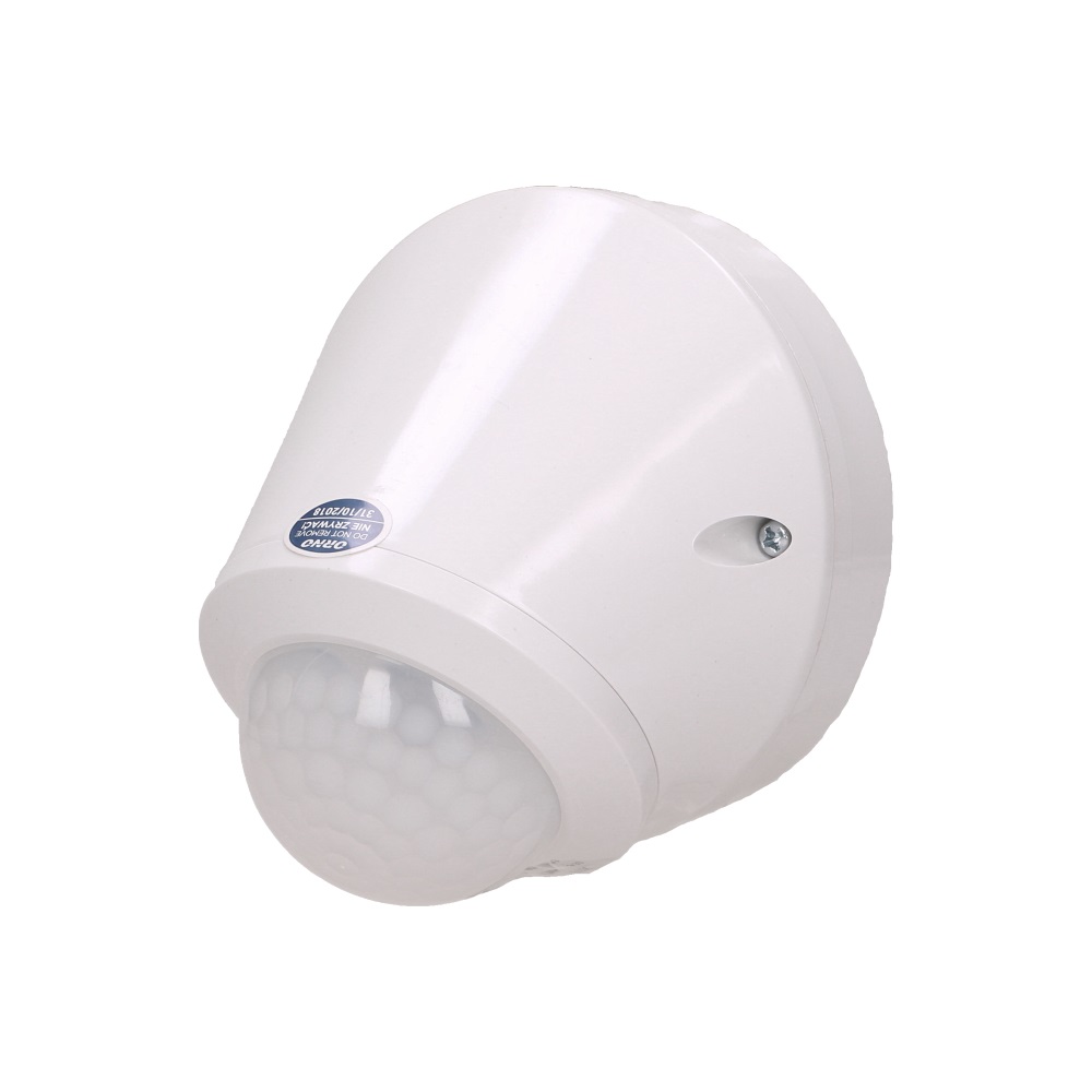 Senzor de miscare ORNO OR-CR-256, unghi detectie 180/360°, 800W, IP65, reglarea intensitatii luminii, alb