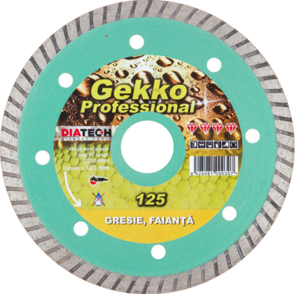 Discuri taiat-polizat-slefuit - DISC DIAMANTAT PT GRESIE GEKKO GK125, comsport.ro