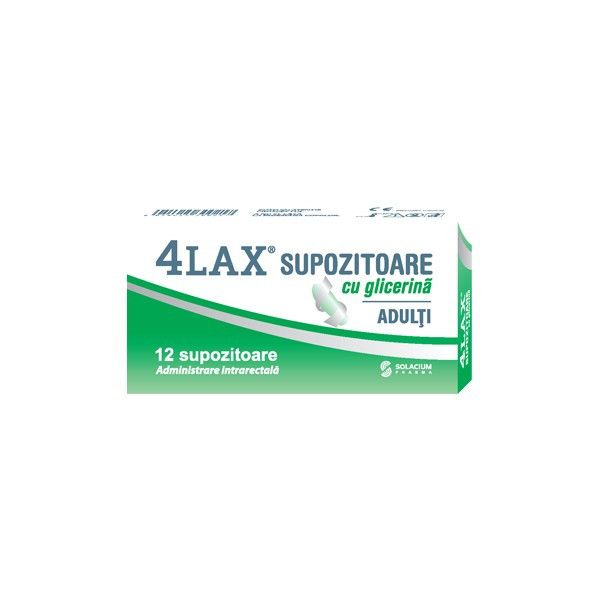 Supozitoare cu glicerina pentru adulti 4Lax, 12 bucati, Solacium