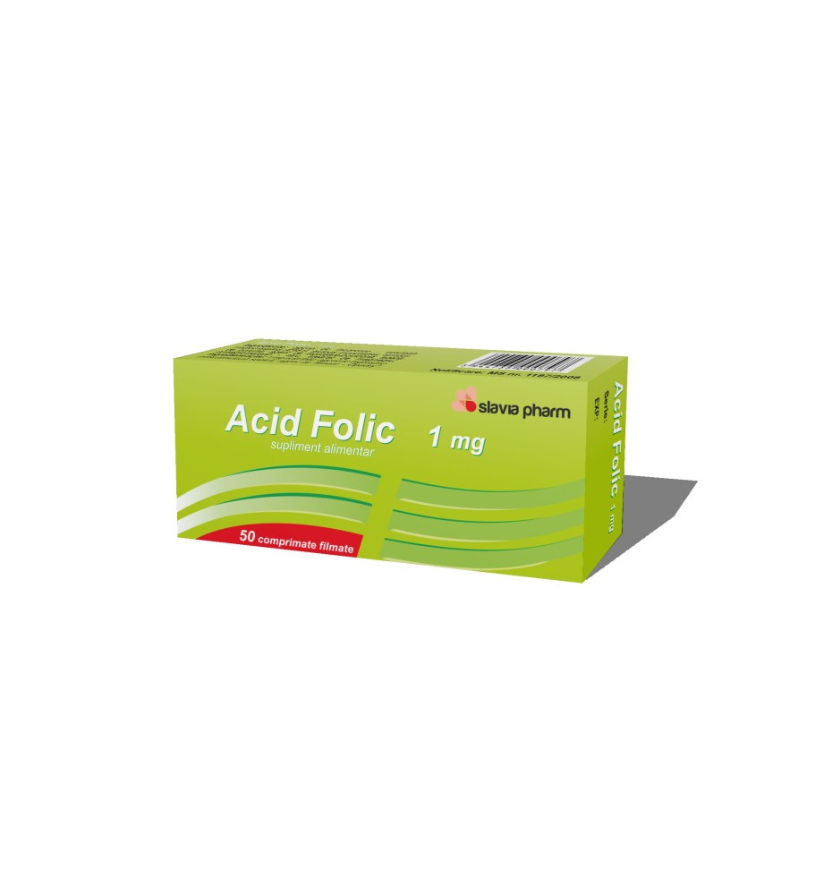 Acid folic 1 mg, 50 comprimate, Slavia