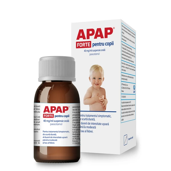 Apap Forte pentru copii, suspensie orala, 40mg/ml, 85ml, USP