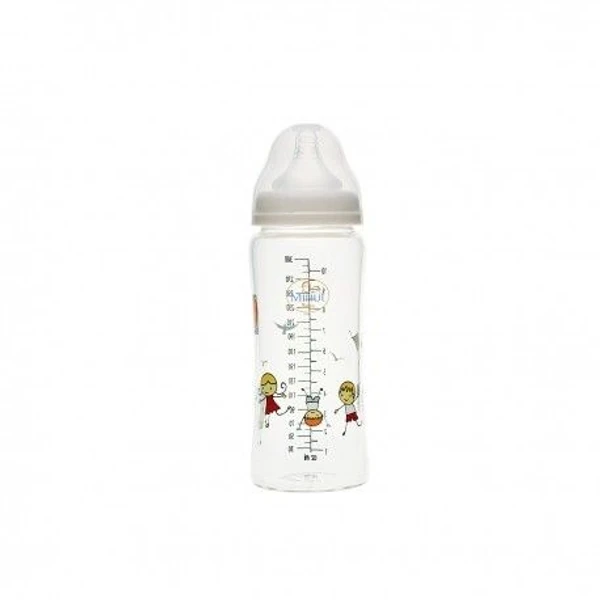 Biberon Sticla cu Gat Larg (Borosilicat), 300 ml, Minut Baby