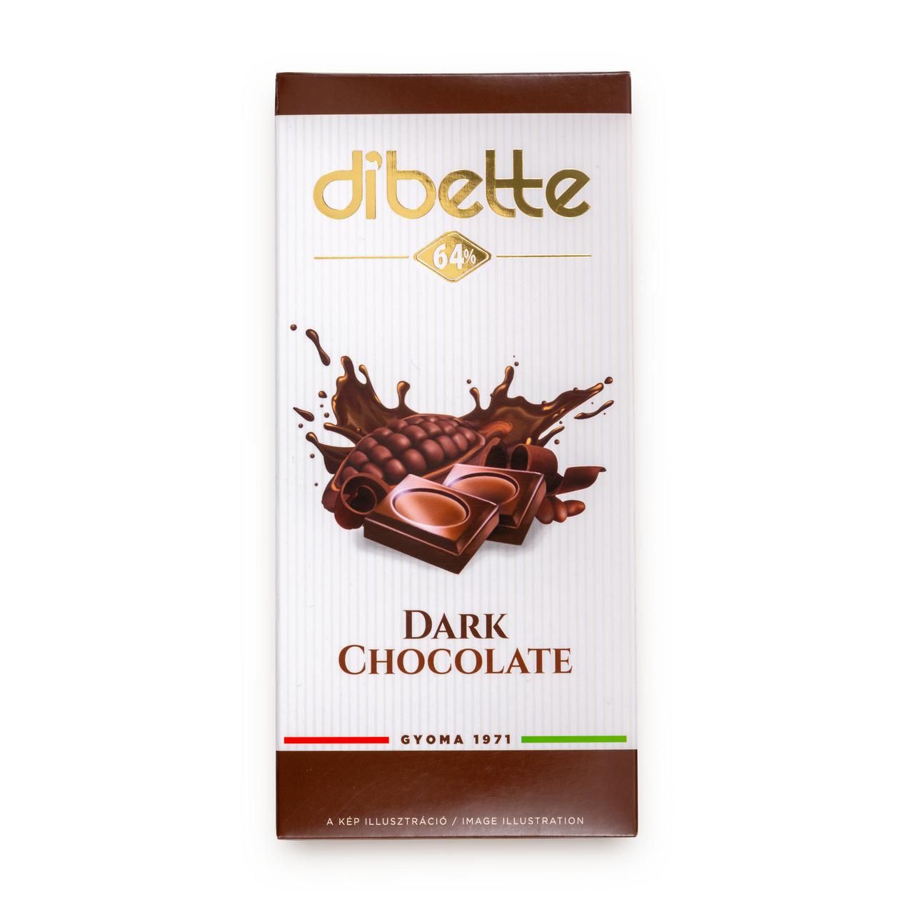 Ciocolată neagră cu fructoză, 80 g, Dibette