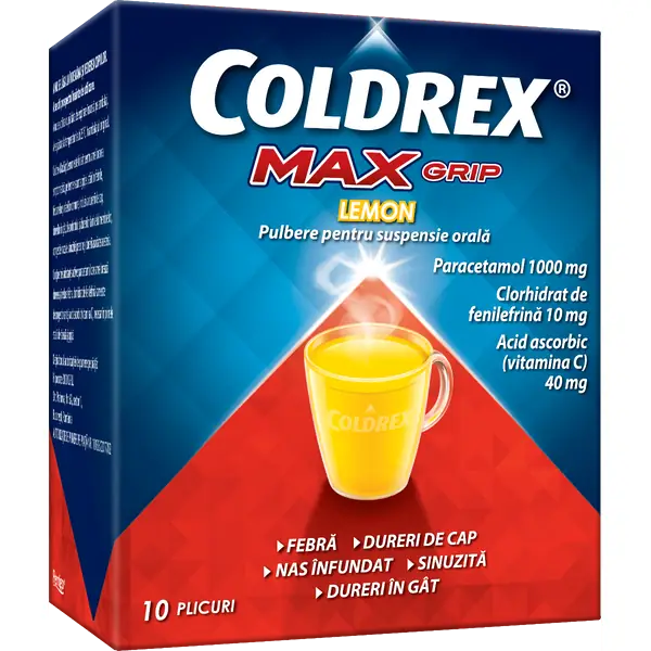 Coldrex Maxgrip Lemon, 10 plicuri, Omega Pharma