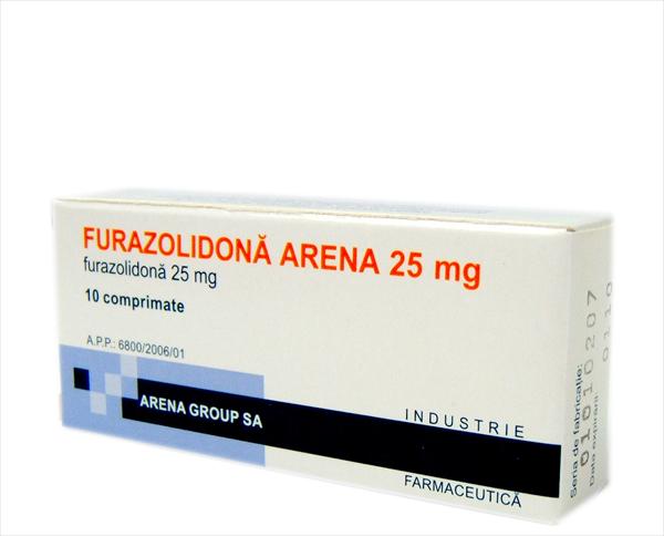 Furazolidona Arena, 25 mg, 10 comprimate, Arena
