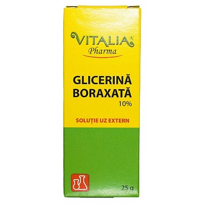 Glicerină boraxată, 10%, 25 g, Vitalia