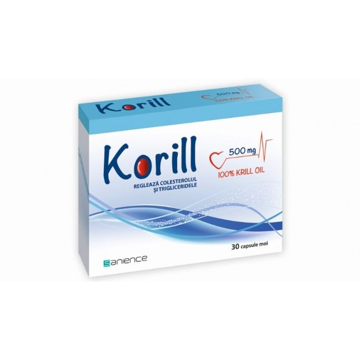 Korill ulei pur de krill 500 mg, 30 capsule, Sanience