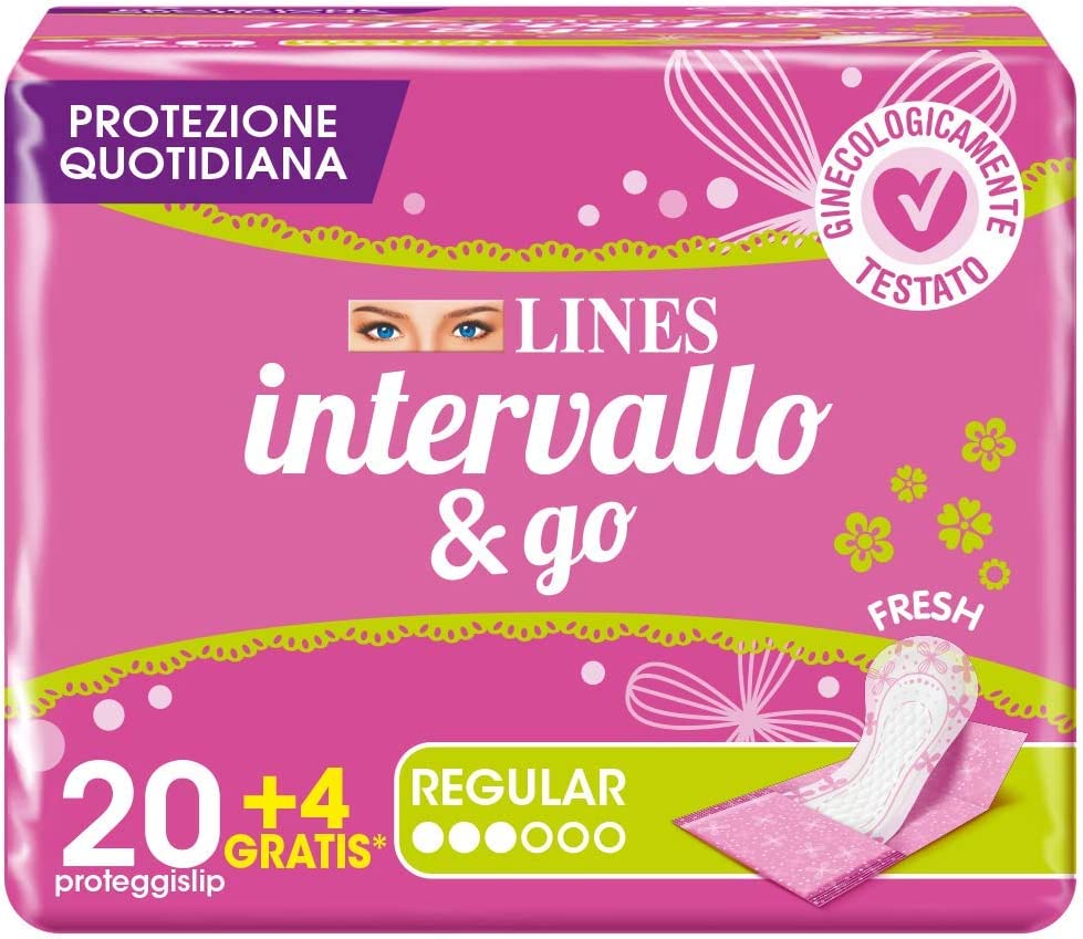 Lines Intervallo & Go Regular, Pachet de 24 absorbante zilnice