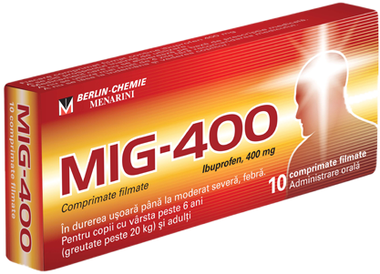 Mig 400, 400 mg, 10 comprimate filmate, Berlin-Chemie