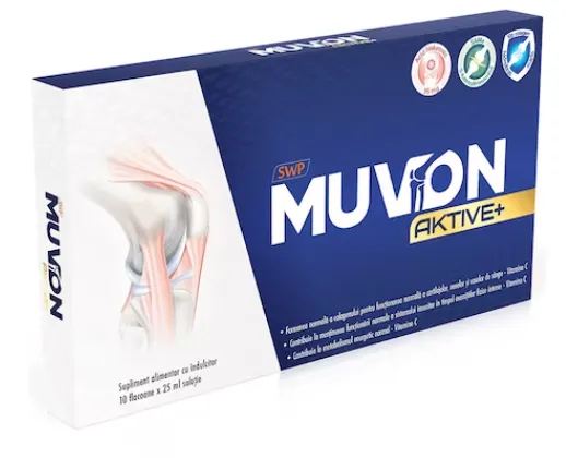 Muvon Aktive Plus, supliment pentru articulații, 10 fiole x 25 ml, Sun Wave Pharma