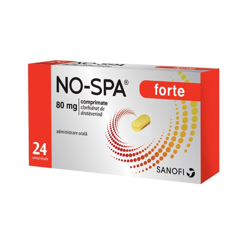 No-Spa Forte 80mg, 24 comprimate, Sanofi