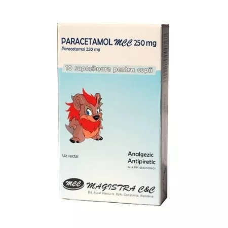Paracetamol MCC, 250 mg, 10 supozitoare, Magistra