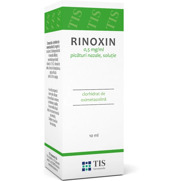 Rinoxin solutie nazala, 0,5 mg/ml, 10 ml, Tis Farmaceutic