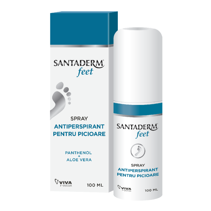 Santanderm4 Feet Spray, antiperspirant pentru picioare, 100 ml, Viva Pharma