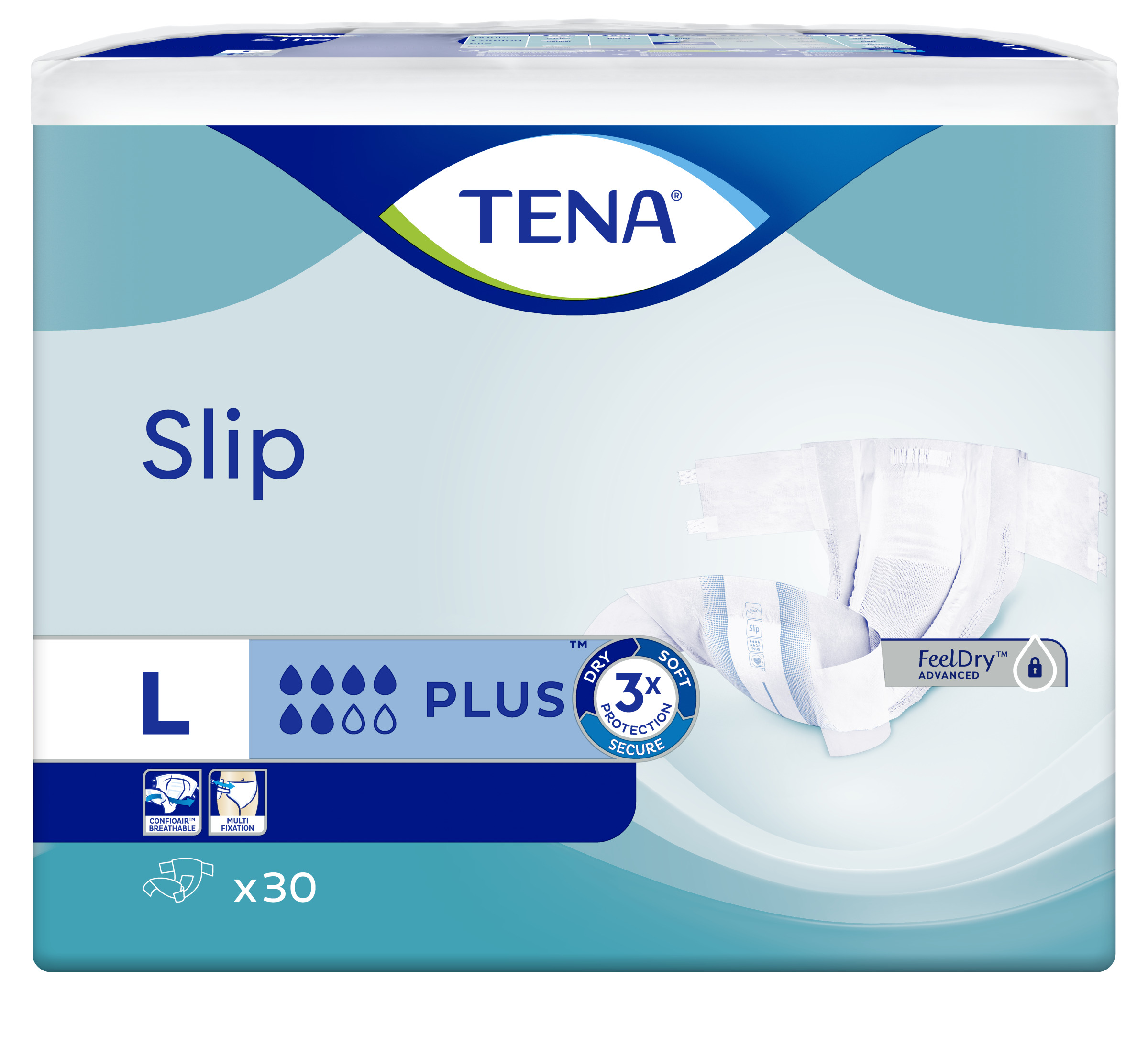 Scutece deschise incontinență adulți TENA Slip Classic Plus, Unisex, mărimea L, 30 buc.