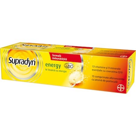Supradyn Energy + coenzima Q10, 15 comprimate efervescente, Bayer