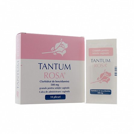 Tantum Rosa, 500 mg granule pentru soluție vaginală, 10 plicuri, Angelini