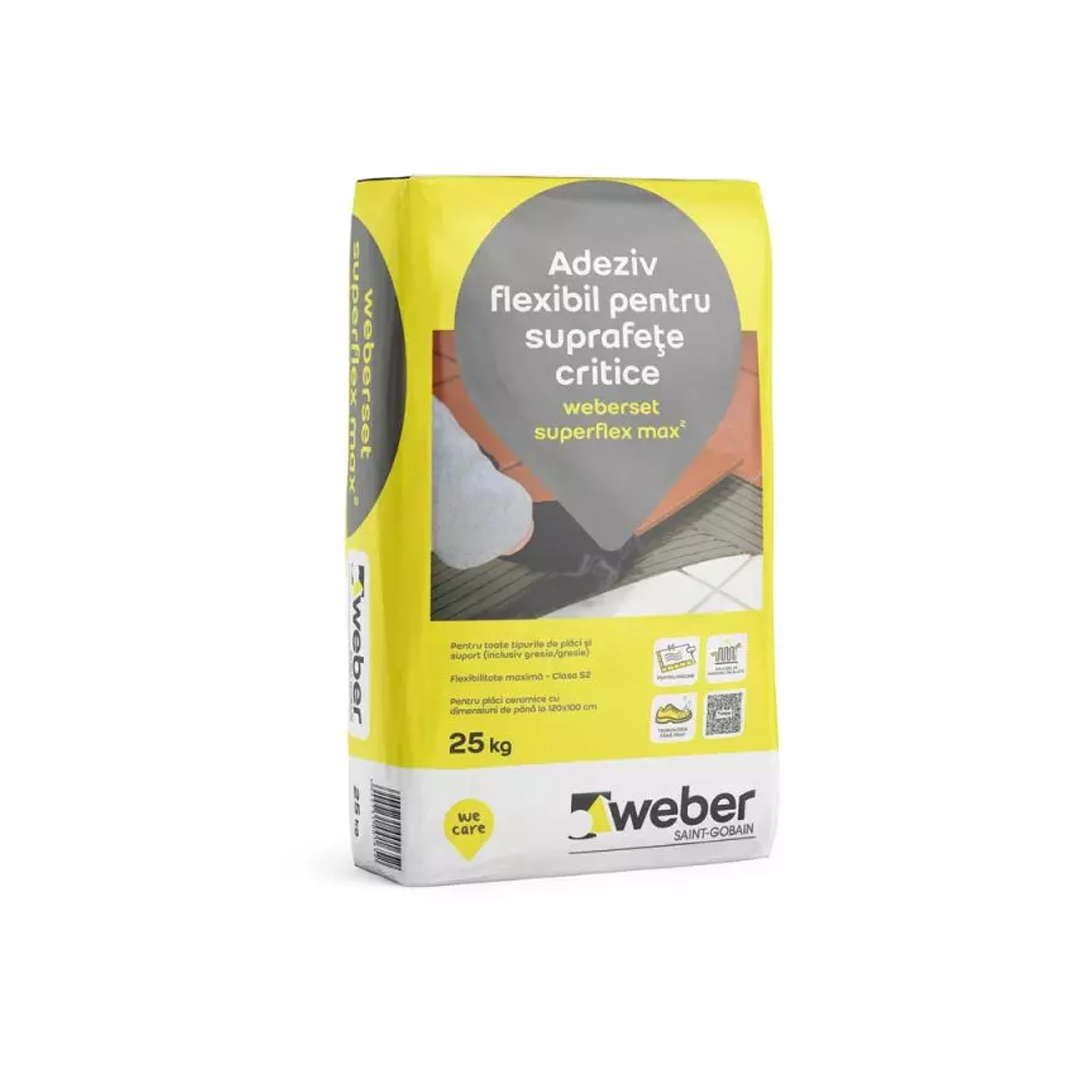 Adeziv flexibil pentru suprafete critice, 25 kg, Weberset Superflex max2