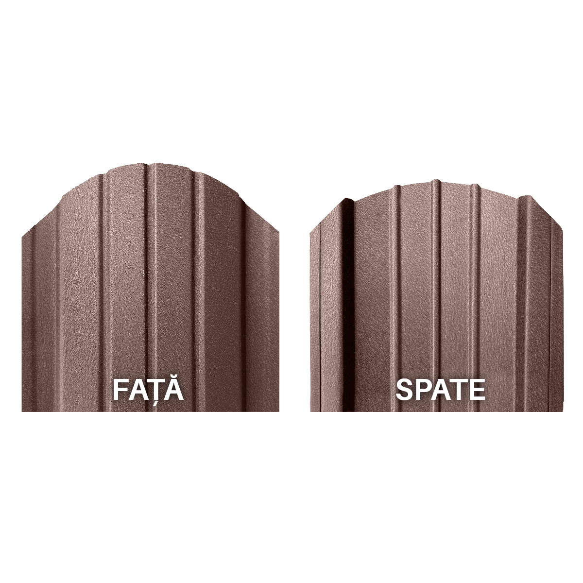 Sipca metalica semirotunda pentru gard, mat-duo, 0,5x120x1000 mm, RAL 8017