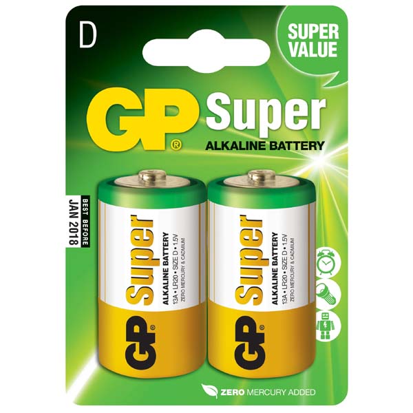 Baterie - BATERIE ALCALINA GP R20 BL 2, dennver.ro