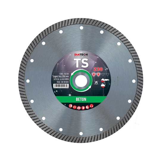Disc de taiat - Elemente taiere - DISC DIAMANTAT TURBO TS 230 mm DIATECH, dennver.ro