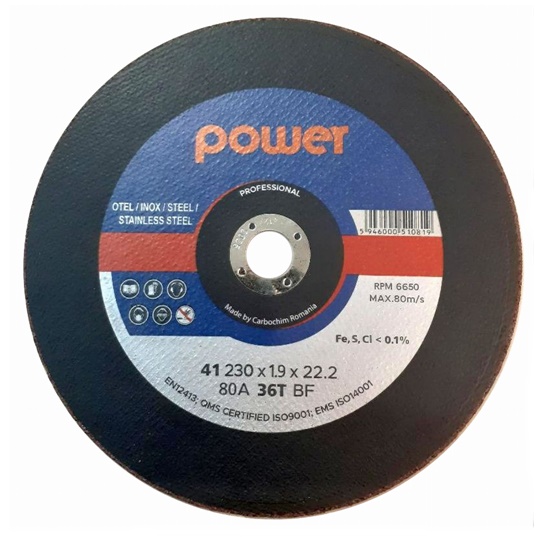 Disc de taiat si Elemente taiere - DISC FLEX METAL INOX POWER 230x1.9MM CARBOCHIM, dennver.ro