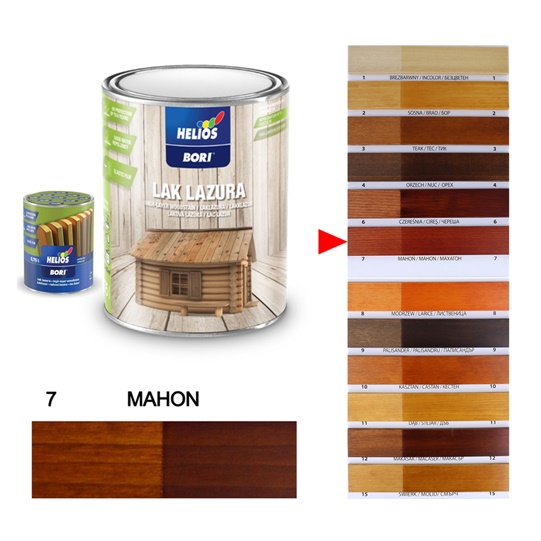 Lac pentru lemn LAC LAZUR BORI 7 MAHON 0.75L HELIOS 38388470