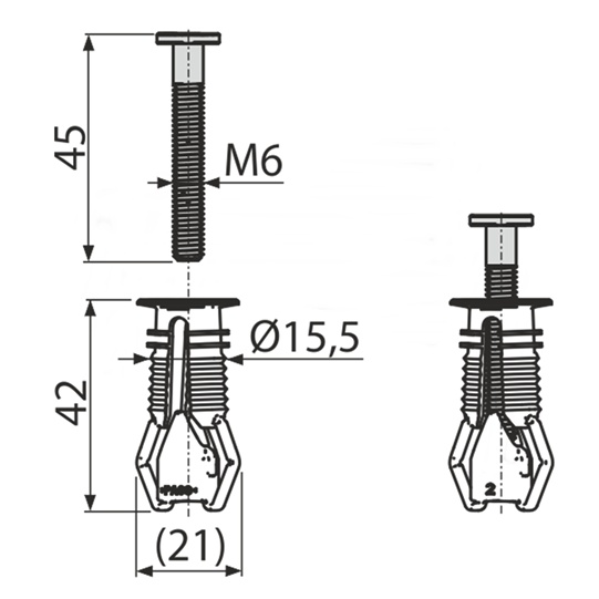 Accesorii capac wc SET DIBLU PENTRU MONTAREA CAPACULUI WC P1