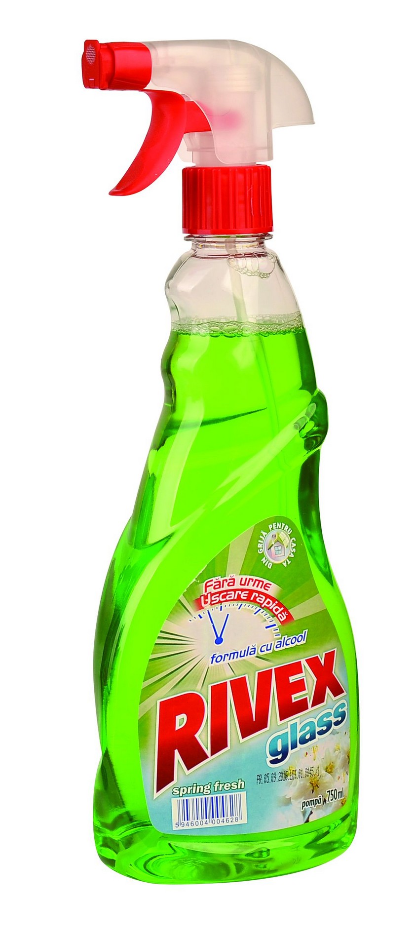 DETERGENT PENTRU GEAM CU POMPA SPRING RIVEX 750ML # 15 buc