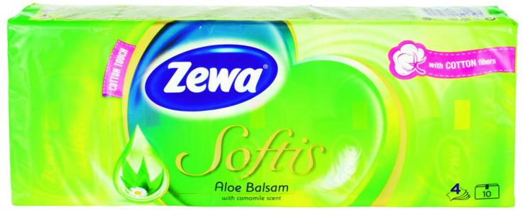 BATISTE DE HARTIE ZEWA SOFTIS ALOE&MUSETEL 10*9BUC