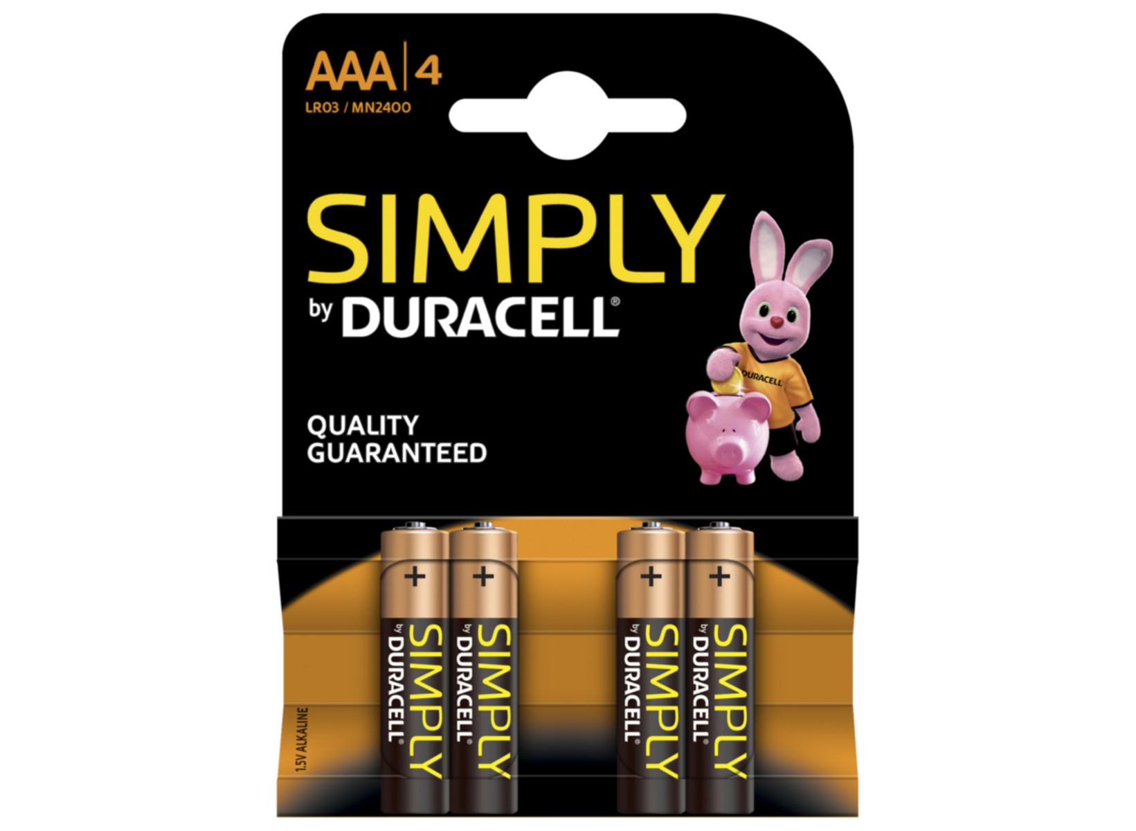 BATERII ALCALINE DURACELL SIMPLY AAA LR03/MN2400 BLISTER DE 4BUC # 10 buc